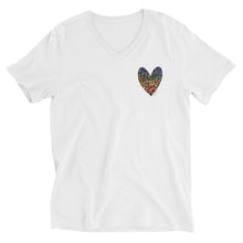 Load image into Gallery viewer, PRIDE (Unisex Short Sleeve V-Neck White T-Shirt)